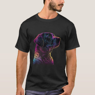 Camiseta Labrador negro estético sintomático de vintage de