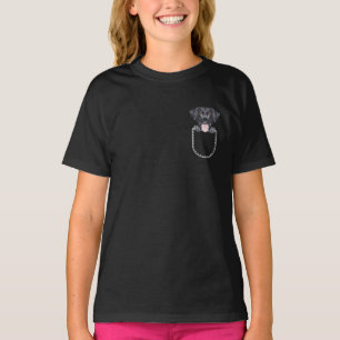 Camiseta Labrador Negro, Laboratorio En El Bolsillo De La M