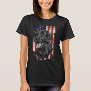 Camiseta Labrador negro llama a la bandera patriota estadou