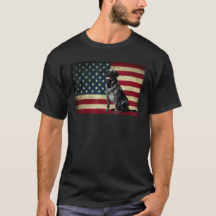 Camiseta Labrador negro recuperador bandera estadounidense