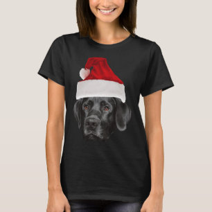 Camiseta Labrador negro recuperar Santa Hat