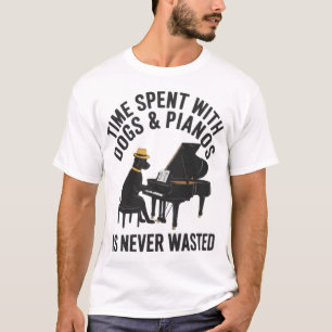 Camiseta Labrador negro tocando el piano - Tiempo compartid
