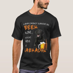 Camiseta Labrador Negro - Un Hombre No Puede Sobrevivir Sol