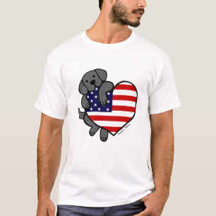 Camiseta Labrador negro y dibujo animado del corazón 2 de