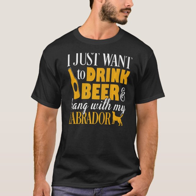 Camiseta Labrador Papá Hombres Labrador de cerveza de perro (Anverso)