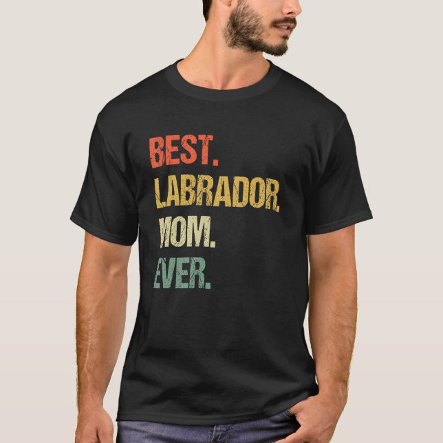 Camiseta Labrador Para Hombres Mamá Black Lab Amarillo Labr (Anverso)