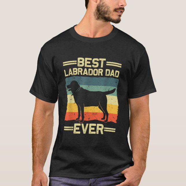 Camiseta Labrador Para Papá Lab Black Labrador Retriever Am (Anverso)