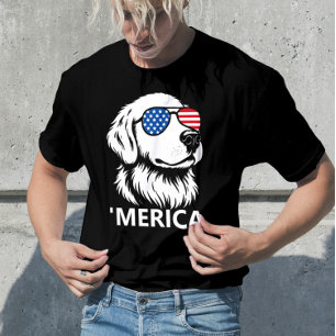 Camiseta Labrador Patriótico Bandera Estadounidense Día de