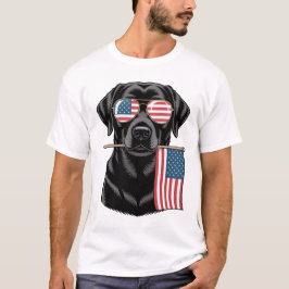 Camiseta Labrador Patriótico Negro