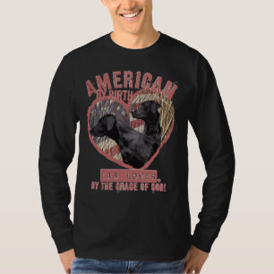 Camiseta Labrador patriótico recuperar fuente roja