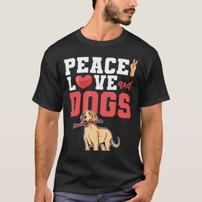 Camiseta Labrador Paz Amor Y Perros (Anverso)