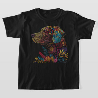 Camiseta Labrador Perro Flores Vintage Black Lab Mom