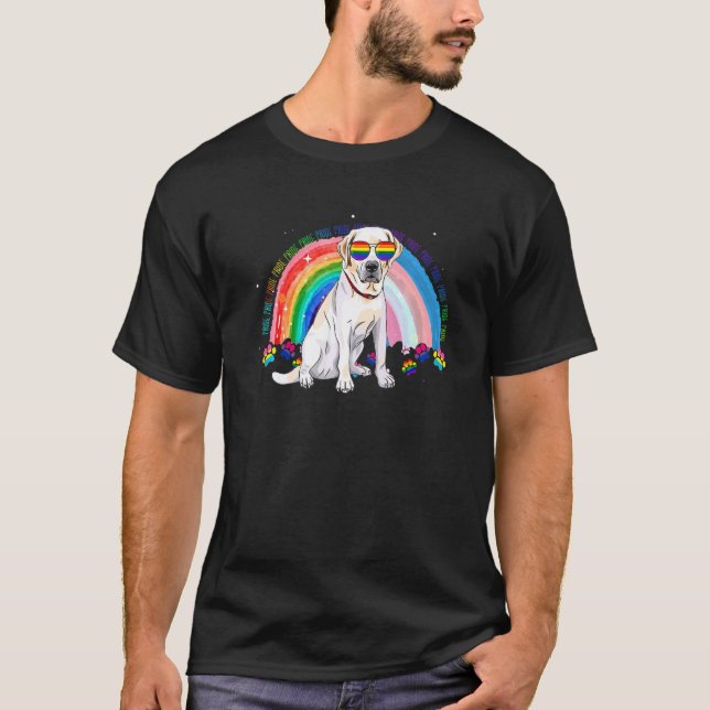Camiseta Labrador Perro Orgullo Gay Lgbt Bandera Arcoiris S (Anverso)