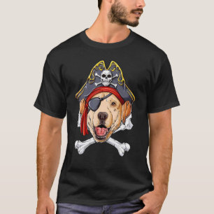 Camiseta Labrador Perro Pirata Halloween Jolly Roger Dog