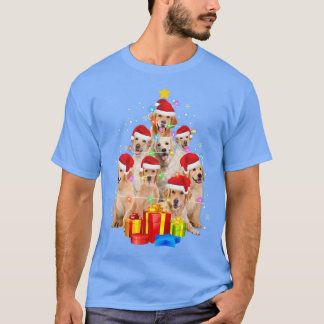 Camiseta Labrador Perro Santa Hat Árbol de Navidad enciende