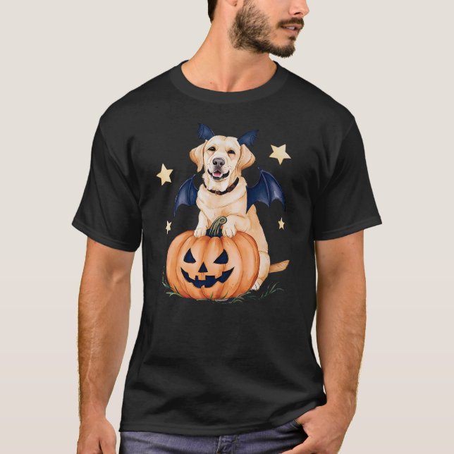 Camiseta Labrador Pumpkin Witch Golden Labrador Halloween G (Anverso)