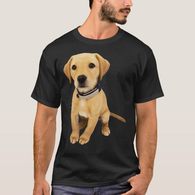 Camiseta Labrador Puppy Pet Dog Golden Retriever Sitting Wi (Anverso)