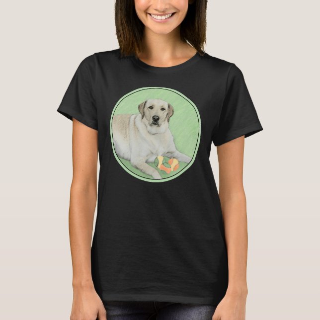 Camiseta Labrador recuperador amarillo con bolas de tenis (Anverso)