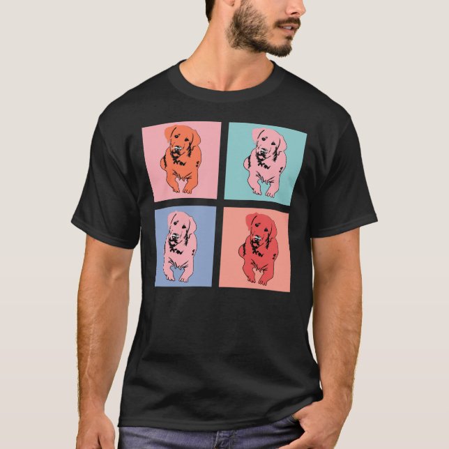 Camiseta Labrador recuperador Andy Warhol Style (Anverso)