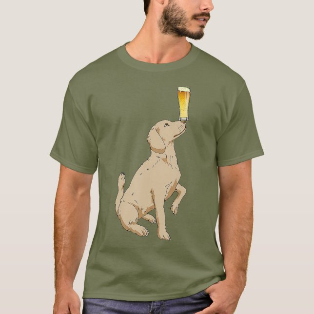 Camiseta Labrador recuperador de cerveza ama la cerveza de  (Anverso)