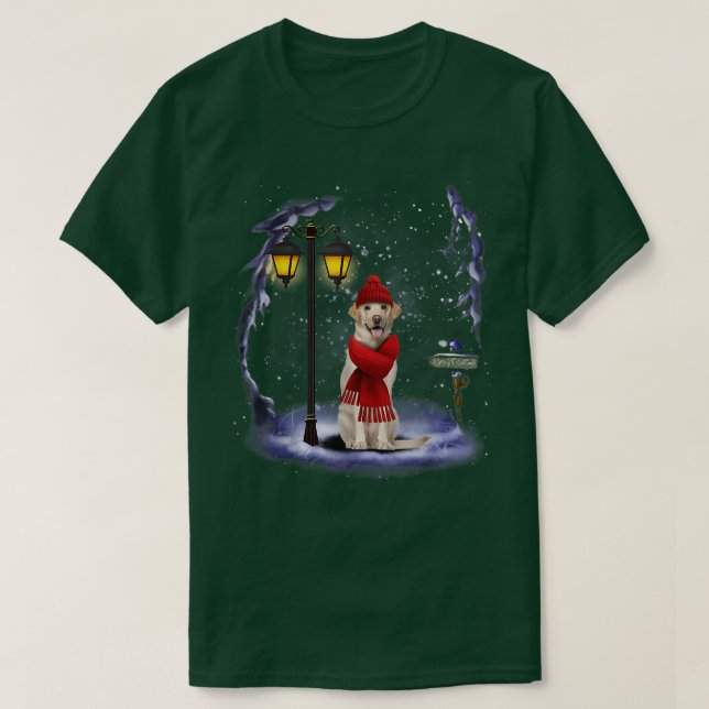 Camiseta Labrador recuperador de nieve Santa Navidades de v (Diseño del anverso)