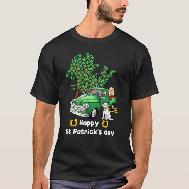 Camiseta Labrador recuperador de St Patricks Day Truck Sham (Anverso)