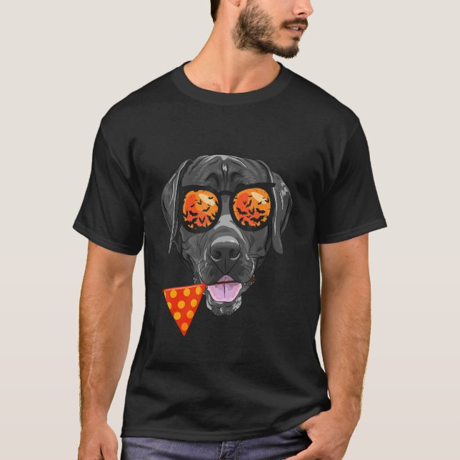 Camiseta Labrador recuperador en gafas de sol Lazy Hallowee (Anverso)