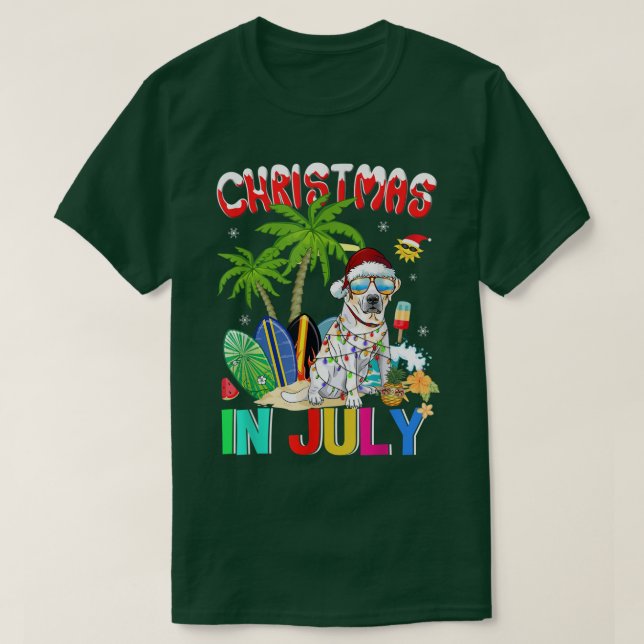 Camiseta Labrador recuperador en Santa Hat Sungafas Christo (Diseño del anverso)