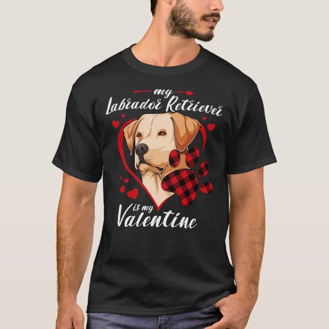 Camiseta Labrador Recuperador es mi perro de San Valentín r (Anverso)