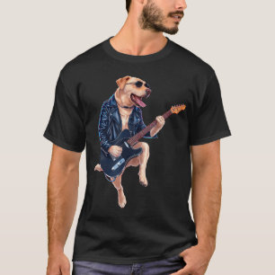 Camiseta Labrador recuperador estrella de rock guitarrista