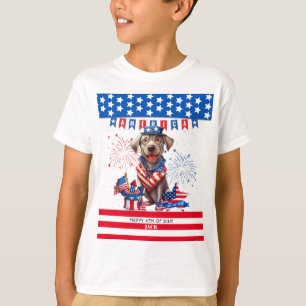 Camiseta Labrador Recuperador Feliz 4 De Julio De Independe