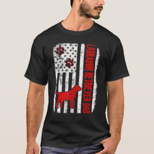 Camiseta Labrador recuperador papá bandera estadounidense