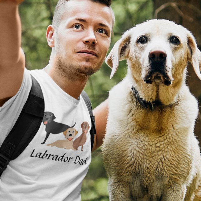 Camiseta Labrador recuperador papá chocolate amarillo negro (Subido por el creador)