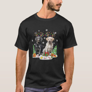 Camiseta Labrador recuperador perro árbol de Navidad encien