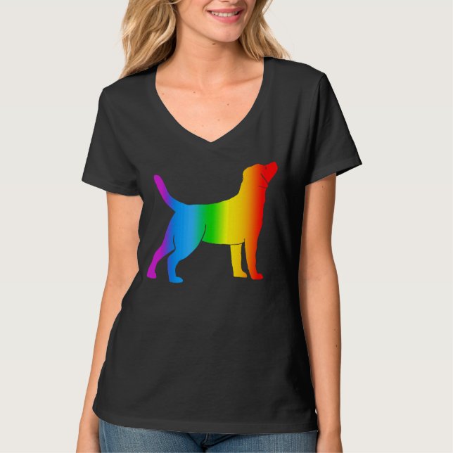 Camiseta Labrador Recuperador Perro Color del Arcoiris (Anverso)