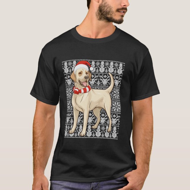 Camiseta Labrador Recuperador Perro Santa Sombreros Hombres (Anverso)