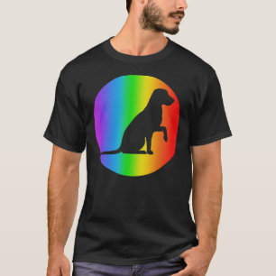 Camiseta Labrador recuperador perro silueta arco iris