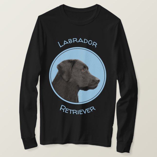 Camiseta Labrador recuperador pintura negra original de per (Anverso del diseño)