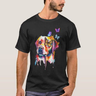 Camiseta Labrador recuperador salpicar mariposas perro