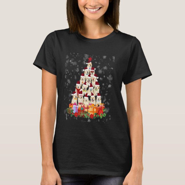 Camiseta Labrador recuperar árbol de Navidad Santa Hat Paja (Anverso)