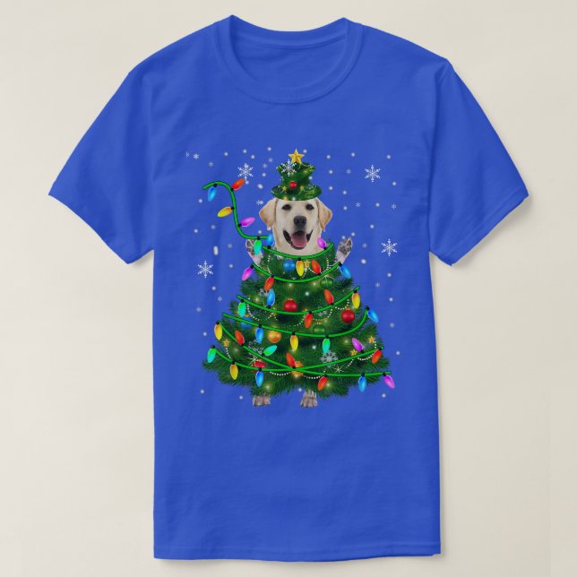 Camiseta Labrador recuperar árbol navideño navidad Navidad  (Diseño del anverso)