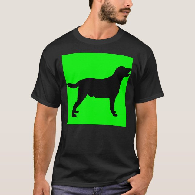 Camiseta Labrador recuperar fondo verde (Anverso)