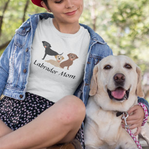 Camiseta Labrador recuperar mamá chocolate amarillo negro