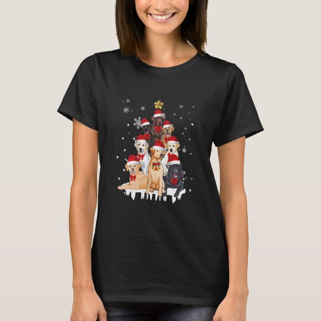 Camiseta Labrador recuperar perro árbol de Navidad (Anverso)