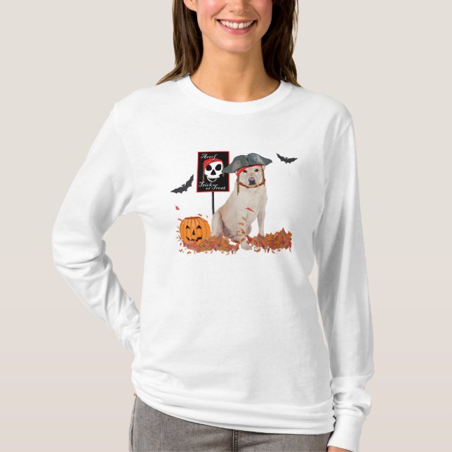 Camiseta Labrador Retriever Amarillo de Halloween (Anverso)