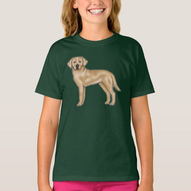 Camiseta Labrador Retriever Amarillo Perro Labrador De Dibu (Anverso)