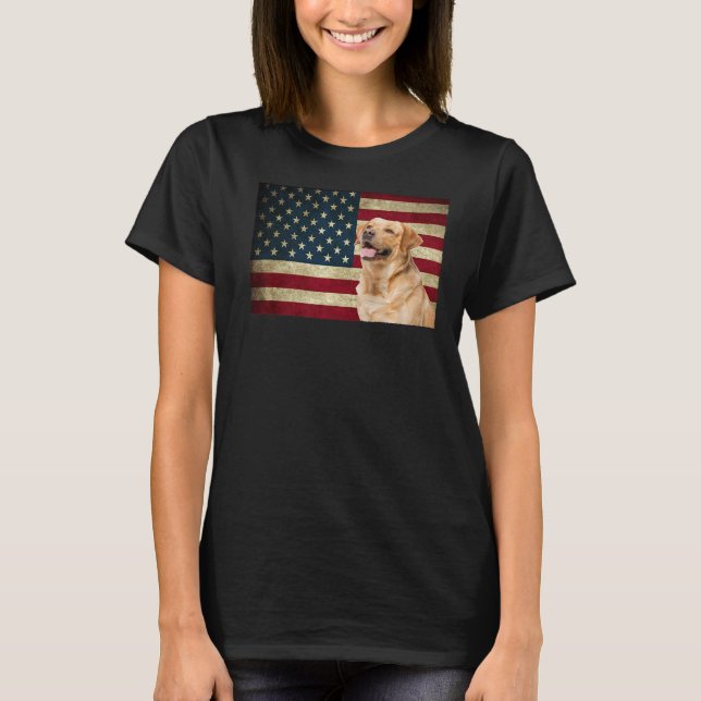 Camiseta Labrador retriever American Flag labra Animal (Anverso)