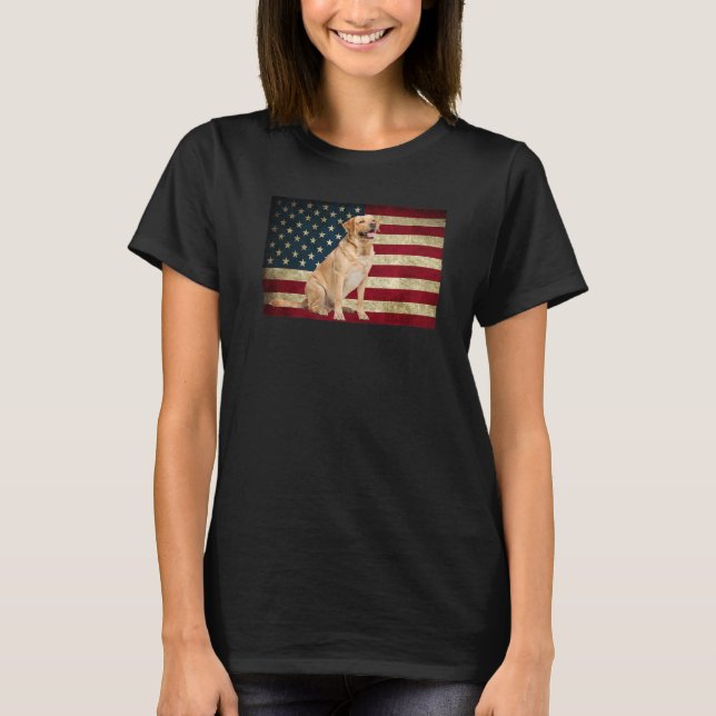 Camiseta Labrador retriever American Flag labra Animal (Anverso)