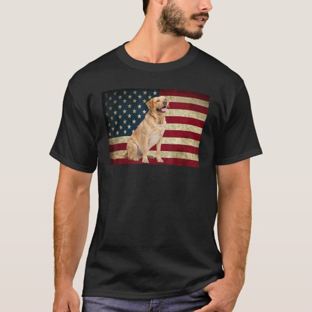Camiseta Labrador retriever American Flag labra Animal (Anverso)