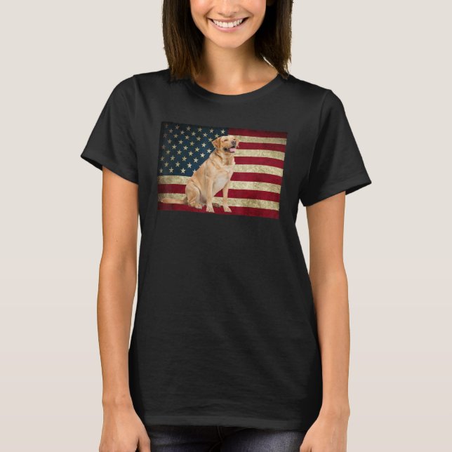 Camiseta Labrador retriever American Flag labra Animal (Anverso)